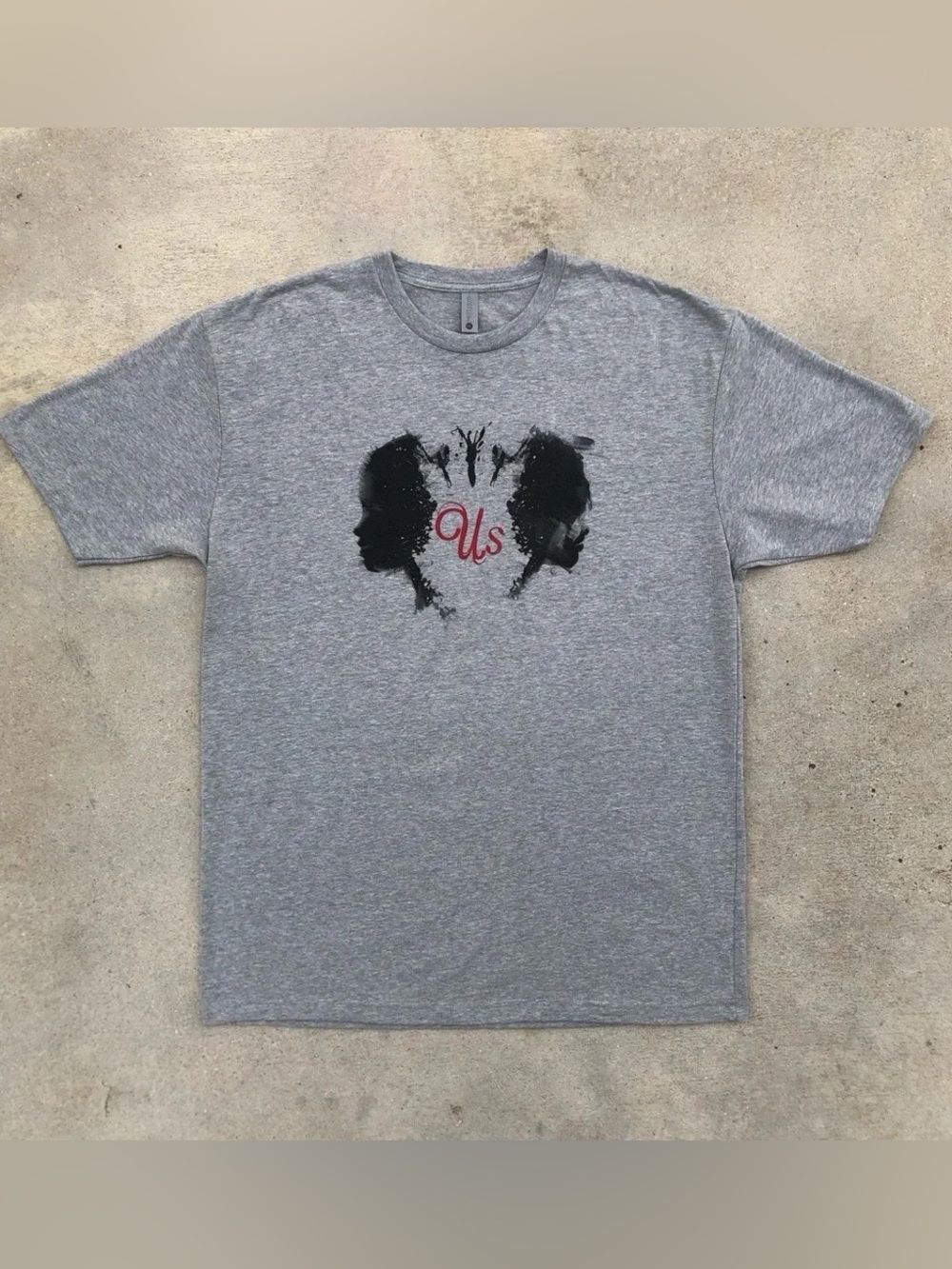 Us Thriller Horror Jordan Peele Lupita Movie Gray Promo Tee Shirt Graphic T